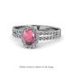 1 - Amaya Desire Rhodolite Garnet and Diamond Halo Engagement Ring 