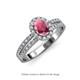 3 - Amaya Desire Rhodolite Garnet and Diamond Halo Engagement Ring 