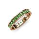 4 - Livia 2.40 mm Green Garnet Eternity Band 