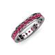 4 - Livia 2.40 mm Rhodolite Garnet Eternity Band 