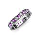 3 - Livia 2.40 mm Amethyst and Diamond Eternity Band 