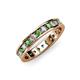 3 - Livia 2.40 mm Green Garnet and Diamond Eternity Band 