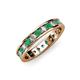 3 - Livia 2.40 mm Emerald and Diamond Eternity Band 