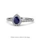 1 - Arella Desire Blue Sapphire and Diamond Halo Engagement Ring 