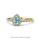 1 - Arella Desire Aquamarine and Diamond Halo Engagement Ring 