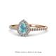 1 - Arella Desire Aquamarine and Diamond Halo Engagement Ring 