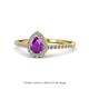 1 - Arella Desire Amethyst and Diamond Halo Engagement Ring 