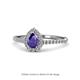 1 - Arella Desire Iolite and Diamond Halo Engagement Ring 