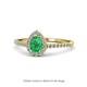 1 - Arella Desire Emerald and Diamond Halo Engagement Ring 