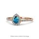 1 - Arella Desire London Blue Topaz and Diamond Halo Engagement Ring 