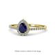 1 - Arella Desire Blue Sapphire and Diamond Halo Engagement Ring 
