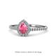 1 - Arella Desire Pink Tourmaline and Diamond Halo Engagement Ring 