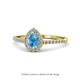 1 - Arella Desire Blue Topaz and Diamond Halo Engagement Ring 