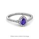 2 - Arella Desire Iolite and Diamond Halo Engagement Ring 
