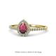 1 - Arella Desire Rhodolite Garnet and Diamond Halo Engagement Ring 