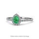 1 - Arella Desire Emerald and Diamond Halo Engagement Ring 
