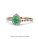 1 - Arella Desire Emerald and Diamond Halo Engagement Ring 