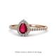 1 - Arella Desire Ruby and Diamond Halo Engagement Ring 