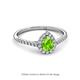 2 - Arella Desire Peridot and Diamond Halo Engagement Ring 