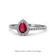 1 - Arella Desire Ruby and Diamond Halo Engagement Ring 