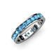 4 - Livia 3.00 mm Blue Topaz Eternity Band 