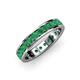 4 - Livia 3.00 mm Emerald Eternity Band 