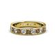 1 - Livia 3.00 mm Smoky Quartz and Diamond Eternity Band 