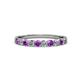 2 - Clara 2.70 mm Amethyst and Diamond 10 Stone Wedding Band 