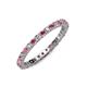 4 - Joyce 2.30 mm Rhodolite Garnet and Diamond Eternity Band 