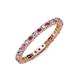 4 - Joyce 2.30 mm Rhodolite Garnet and Diamond Eternity Band 