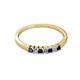 2 - Evia 2.00 mm Princess Cut Blue Sapphire and Diamond 7 Stone Wedding Band 