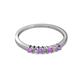 2 - Evia 2.00 mm Princess Cut Amethyst and Diamond 7 Stone Wedding Band 