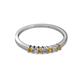 2 - Evia 2.00 mm Princess Cut Citrine and Diamond 7 Stone Wedding Band 