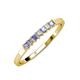 3 - Evia 2.00 mm Princess Cut Tanzanite and Diamond 7 Stone Wedding Band 