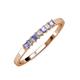 3 - Evia 2.00 mm Princess Cut Tanzanite and Diamond 7 Stone Wedding Band 
