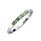 3 - Evia 2.00 mm Princess Cut Green Garnet and Diamond 7 Stone Wedding Band 