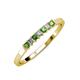 3 - Evia 2.00 mm Princess Cut Green Garnet and Diamond 7 Stone Wedding Band 