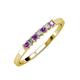 3 - Evia 2.00 mm Princess Cut Amethyst and Diamond 7 Stone Wedding Band 