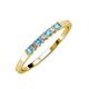 3 - Evia 2.00 mm Princess Cut Blue Topaz and Diamond 7 Stone Wedding Band 