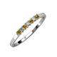 3 - Evia 2.00 mm Princess Cut Citrine and Diamond 7 Stone Wedding Band 