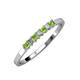 3 - Evia 2.00 mm Princess Cut Peridot and Diamond 7 Stone Wedding Band 