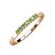 3 - Evia 2.00 mm Princess Cut Peridot and Diamond 7 Stone Wedding Band 