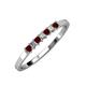 3 - Evia 2.00 mm Princess Cut Red Garnet and Diamond 7 Stone Wedding Band 