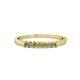 1 - Evia 2.00 mm Princess Cut Yellow and White Diamond 7 Stone Wedding Band 