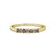 1 - Evia 2.00 mm Princess Cut Smoky Quartz and Diamond 7 Stone Wedding Band 