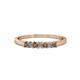 1 - Evia 2.00 mm Princess Cut Smoky Quartz and Diamond 7 Stone Wedding Band 