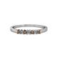 1 - Evia 2.00 mm Princess Cut Smoky Quartz and Diamond 7 Stone Wedding Band 