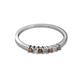 2 - Evia 2.00 mm Princess Cut Smoky Quartz and Diamond 7 Stone Wedding Band 