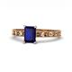 1 - Niah Classic 7x5 mm Emerald Shape Blue Sapphire Solitaire Engagement Ring 