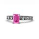 1 - Niah Classic 7x5 mm Emerald Shape Pink Sapphire Solitaire Engagement Ring 